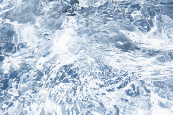 Overhead view of fresh rough water
