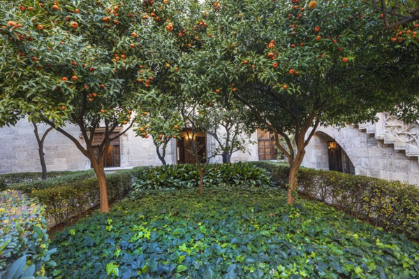 Historic formal garden at Silk Exchange