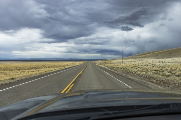 View of highway during stormy weather