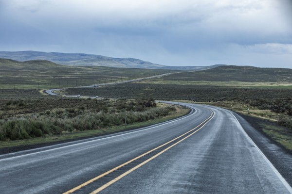 View of highway during stormy weather