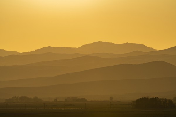 Mountain layers during sunset near Sun Valley