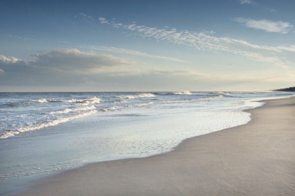 USA, North Carolina, Topsail Island, North Topsail Beach at dusk, , North Carolina, USA