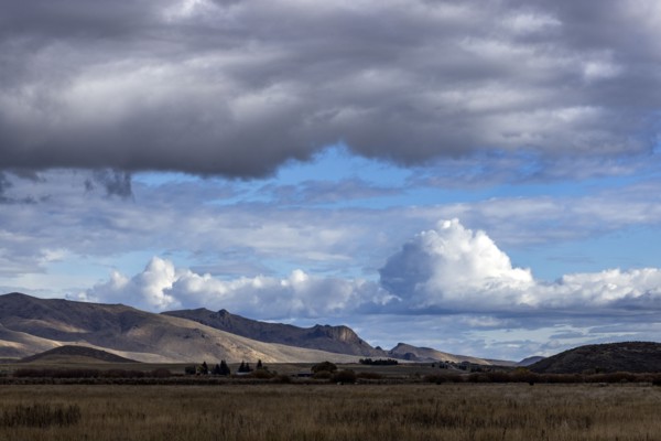 USA, Idaho, Bellevue, Dramatic clouds over landscape, Bellevue, Idaho, USA