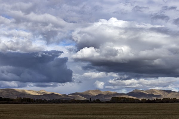 USA, Idaho, Bellevue, Dramatic clouds over landscape, Bellevue, Idaho, USA