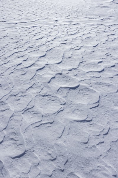 Wind-created patterns in snow crust, Sun Valley, Idaho, USA