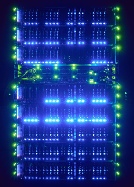 Close-up of hard drives and cables in data center
St, George, Utah, USA