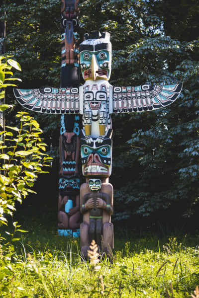 Totem poles at Stanley Park 
Vancouver, British Columbia, Canada