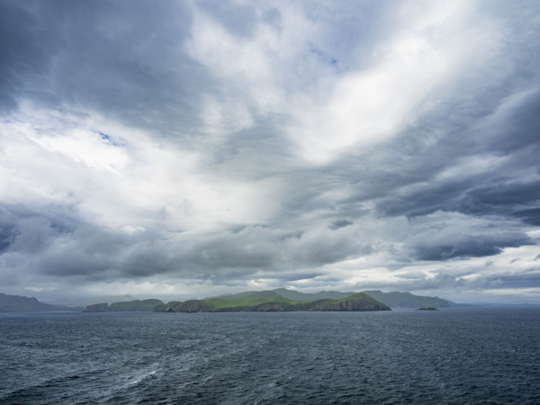 Storm clouds above sea and islands
USA