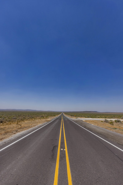 USA, Nevada, Ely, Empty highway in desert landscape