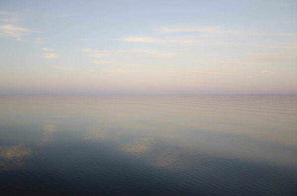 USA, New York, Hammond, Evening sky reflected in calm lake surface