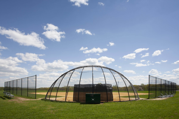 USA, New Jersey, Chester, Empty youth baseball field on sunny day