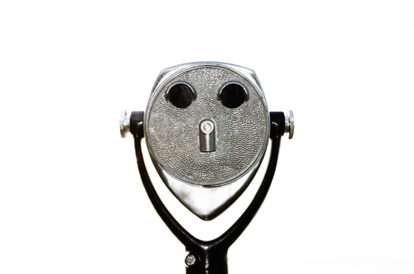 Studio shot of coin-operated binoculars
