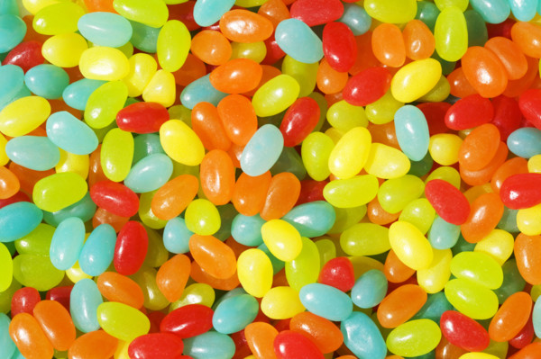 Close-up of colorful candy jelly beans. Chatham, New Jersey, USA.