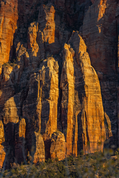 Majestic sandstone cliffs at sunset. , Utah, USA.