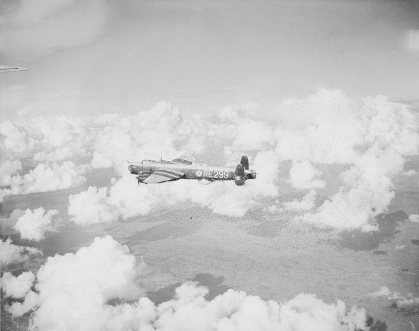 Lincoln bomber in the air. Taken from a Lincoln bomber aeroplane, this shot shows a second Lincoln