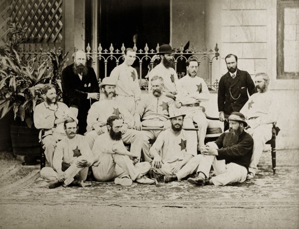 Members of the north Bombay cricket team. Members of the north Bombay cricket team pose for a group