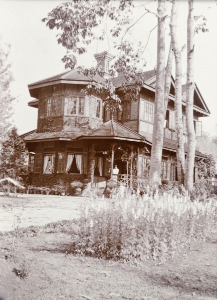 European-style house in Maymyo. A two-storey, European-style brick house in Maymyo (Pyin U Lwin).