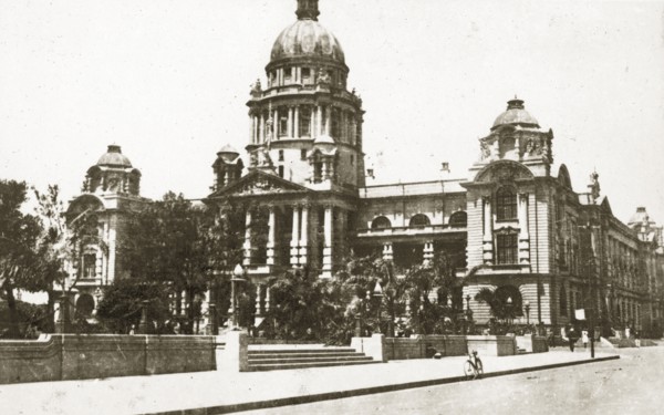 Durban town hall. View of the grandiose town hall building in the centre of Durban. Durban, Natal