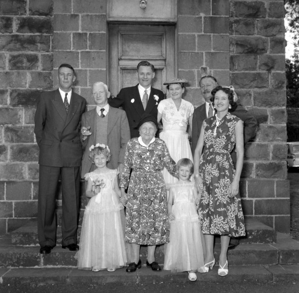 Family group at the Taylor-Besson wedding. Four generations of family at the Taylor-Besson wedding.