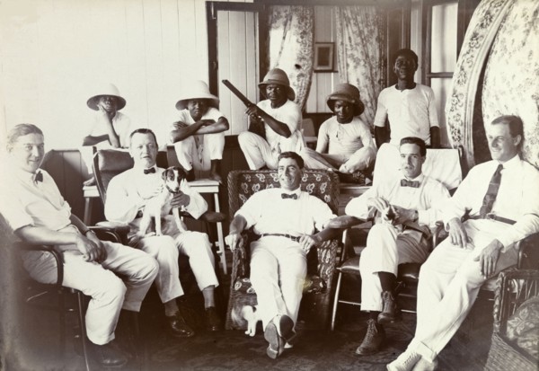 Miller Brothers agency staff relaxing. Informal portrait of the British managers of Miller Brothers