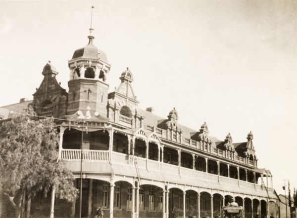 Grand Hotel in Bulawayo. Frontal view of the Grand Hotel in Bulawayo. The building features