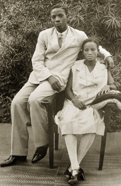 A married Nigerian couple. Portrait of a married Nigerian couple, dressed in fashionable