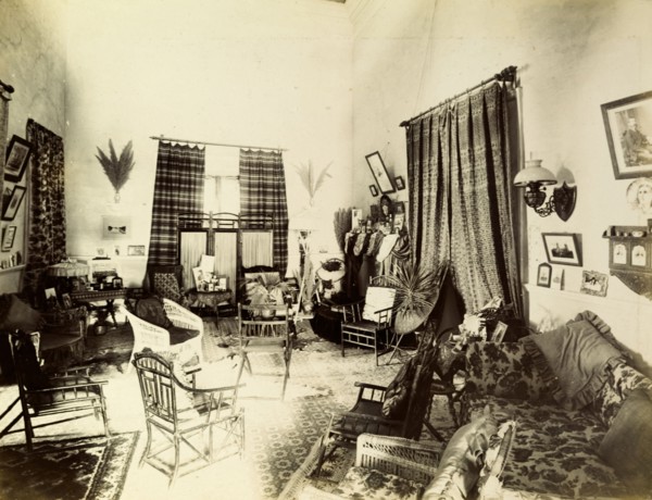 Mrs Morton's drawing room. Interior shot of a traditionally Victorian drawing room belonging to