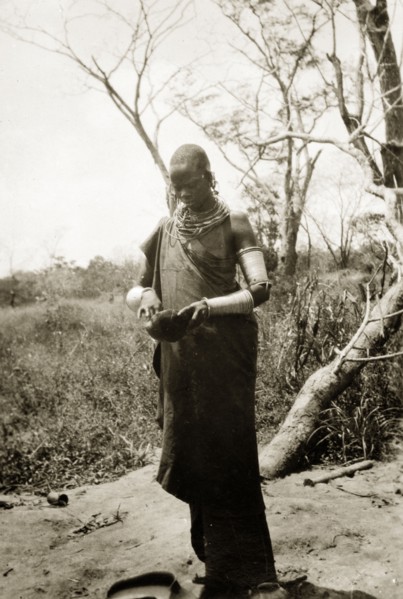 A Maasai woman. A Maasai woman in traditional dress and jewellery including ornate necklaces and