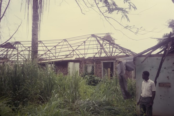 The remains of Dr Edmond's house. The skeleton of a building identified as 'Dr Edmond's house', one