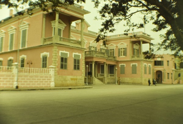 Government House, Macau. The pink walls and shuttered windows of the former Government House in