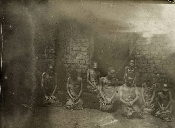 Sufferers from sleeping sickness, Uganda. A group of women and girls suffering from sleeping