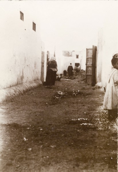 Casablanca alleyway. Children play in a dirty back alley in the centre of Casablanca. Casablanca,