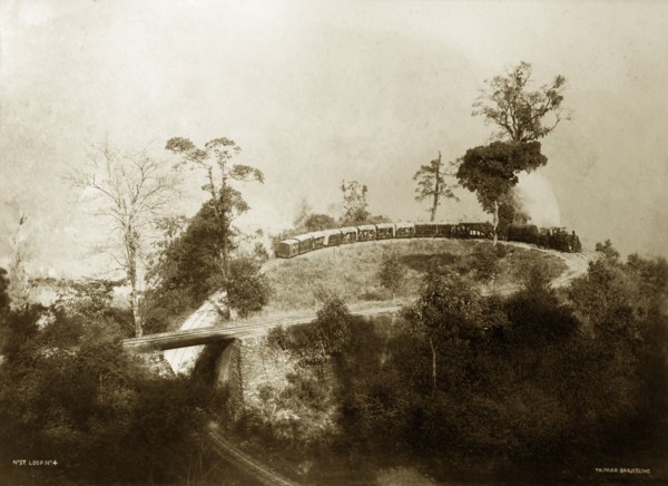 Agony Point'. View of 'Agony Point', a tight loop of railway line near Tindharia on the Darjeeling