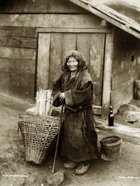 The 'Witch of Ghoom'. A woman, probably Tibetan, known locally as the 'Witch of Ghoom' (Ghum), a