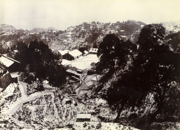 View of Mussoorie. View of Mussoorie after a hailstorm on Easter Day. Mussoorie, India, 23 April