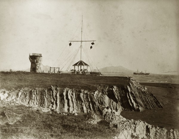 The Point', Burma (Myanmar). A view of the projecting spit of land, 'The Point', and the Gulf of