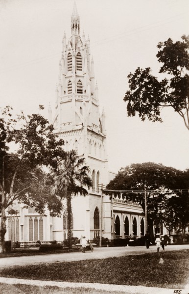Church in Georgetown. The Roman Catholic Church in Georgetown. Georgetown, Guyana, circa 1948.