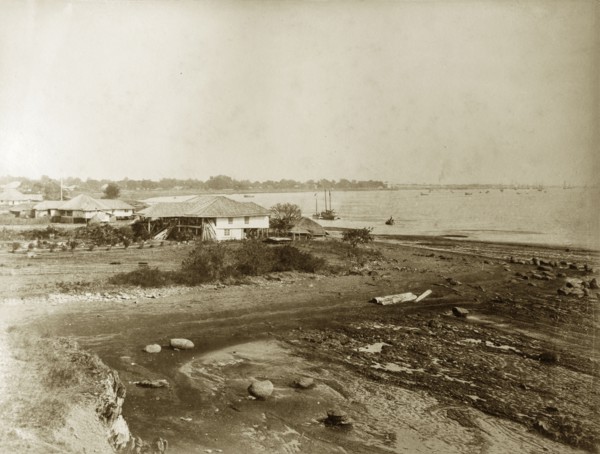 Near 'The Point', Burma (Myanmar). A rough track runs from 'The Point', a projecting spit of land