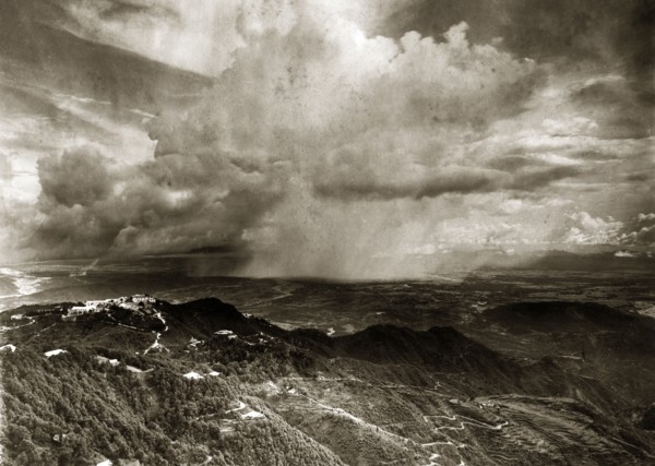 Storm over Doon Valley. Dramatic shot of a storm breaking over the Doon Valley seen from Mussoorie