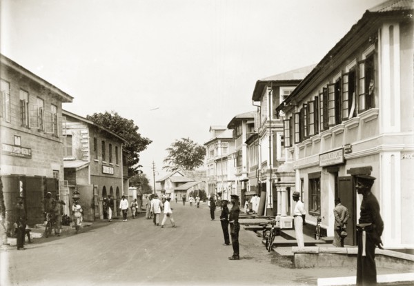 Custom Street, Lagos. A view of Custom Street, dominated by European-based companies. Uniformed