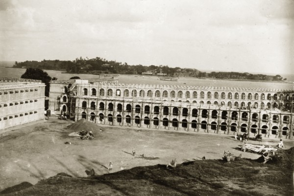 Cellular Jail at Port Blair. Construction of the cellular jail. Port Blair, Andaman Islands, India,