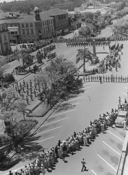 Armistice Day in Nairobi. View taken from the Torrs Hotel in central Nairobi of an Armistice Day