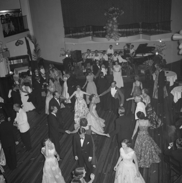 Limuru Hunt Ball. A band entertains a dancefloor crowded with formally dressed people at the Limuru