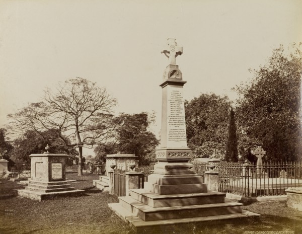 Lucknow military memorial. A memorial erected in the British Residency churchyard in honour of