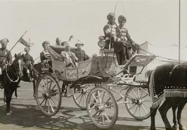 The Raja of Bilaspur. The Raja of Bilaspur arrives at the Coronation Durbar camp in an elaborate