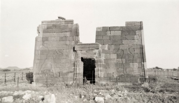 Ancient Egyptian-style ruins. Ruins of an ancient Egyptian-style building, displaying deep cut