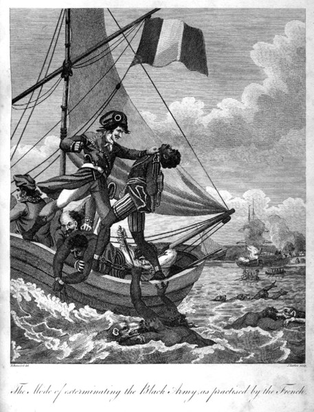 Disposing of 'Black Army' rebels. French military officers dispose of 'Black Army' captives during