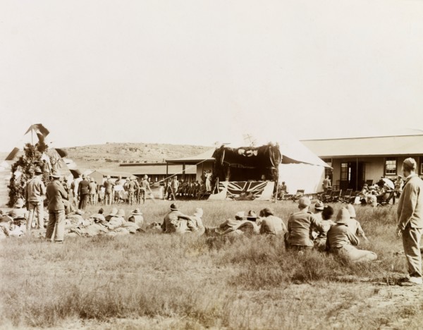 Christmas Day performance at Harrismith. British soldiers and their wives celebrate Christmas Day