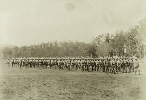 The Second Devonshire Regiment. The Second Devonshire Regiment of the British Army, led by Captain