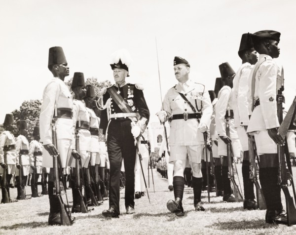 Sir Richard Turnball inspects the Tanganyika Rifles. Sir Richard Turnbull (1909-1998), the last